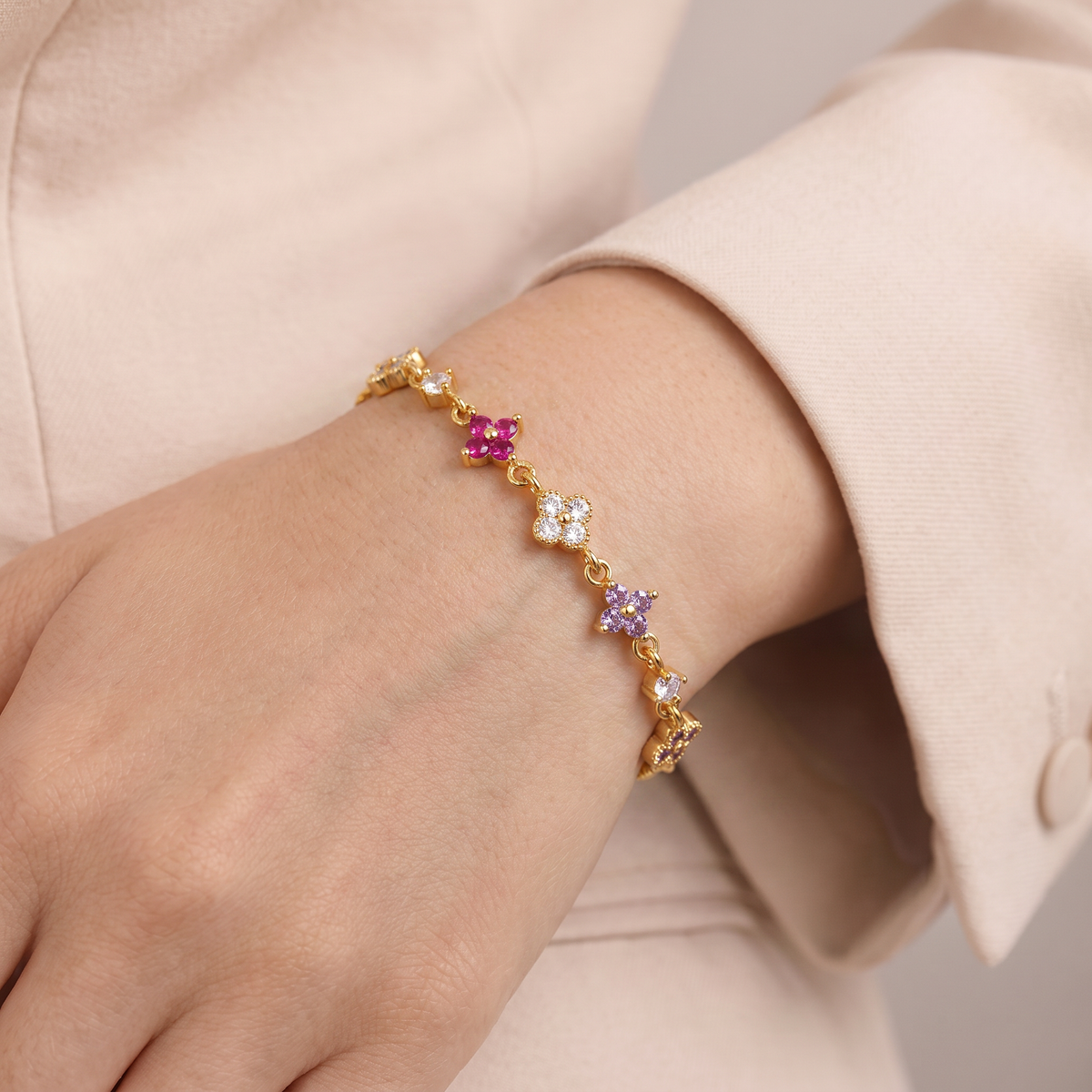 Celestial Bloom Tennis Bracelet