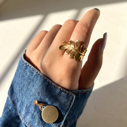 Golden Leaf Ring