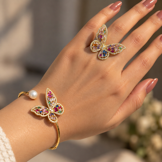 Butterfly Garden Bracelet & Ring Set