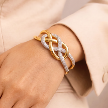 Infinity Luxe Knot Open Cuff Bracelet