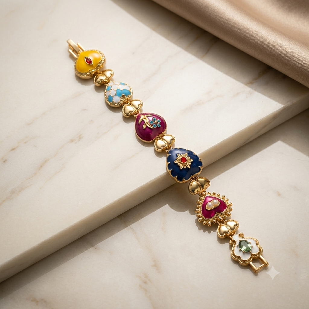 Royal Enamel Charm Bracelet
