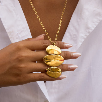 Golden Cascade Disc Necklace