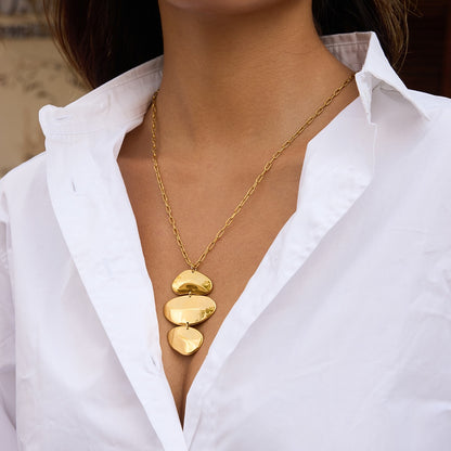 Golden Cascade Disc Necklace